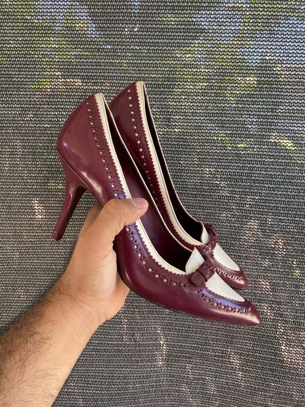 Tory Burch Burgundy Heels - Picture 2 of 9